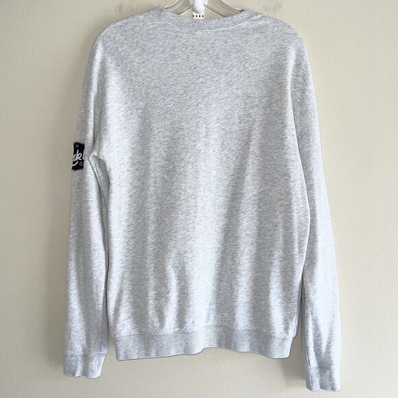 HM Sweatshirt Big Boys Size 14 Embroidered Patches Long Sleeve Crew Neck Gray - Picture 5 of 9